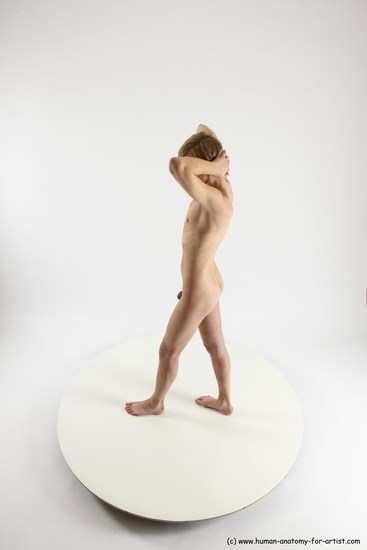 Nude Man White Standing poses - ALL Underweight Medium Brown Standing poses - simple Multi angles poses Realistic