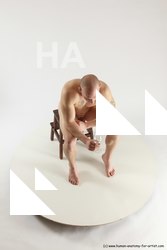 Nude Man White Sitting poses - simple Slim Bald Sitting poses - ALL Multi angles poses Realistic