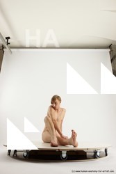 Nude Man White Sitting poses - simple Underweight Medium Brown Sitting poses - ALL Multi angles poses Realistic
