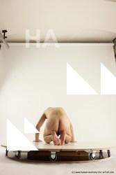 Nude Man White Kneeling poses - ALL Slim Short Brown Kneeling poses - on both knees Multi angles poses Realistic