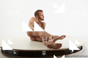 Nude Man White Laying poses - ALL Average Short Brown Laying poses - on side Realistic
