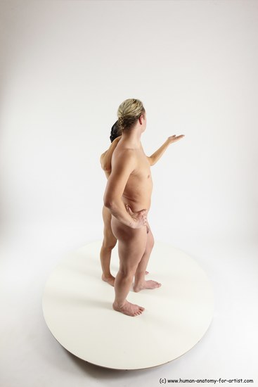 Nude Woman - Man White Standing poses - ALL Slim Long Blond Standing poses - simple Multi angles poses Realistic