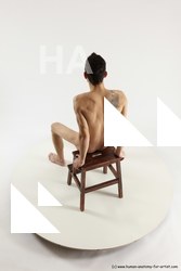 Nude Man White Sitting poses - simple Athletic Short Brown Sitting poses - ALL Multi angles poses Realistic
