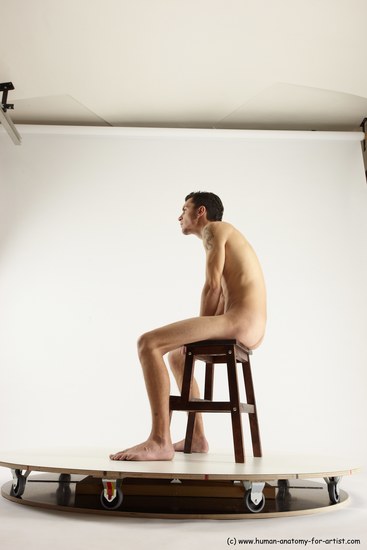 Nude Man White Sitting poses - simple Athletic Short Brown Sitting poses - ALL Multi angles poses Realistic