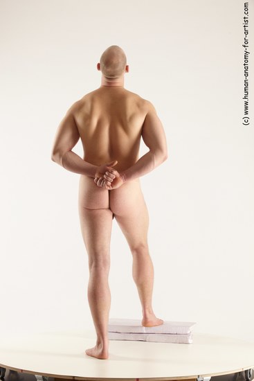 Nude Man White Standing poses - ALL Slim Bald Standing poses - simple Multi angles poses Realistic