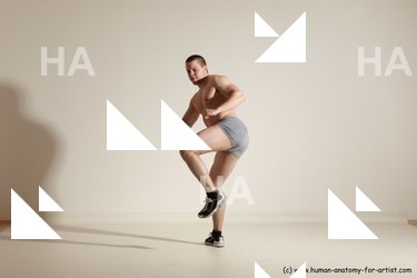 Underwear Martial art Man White Moving poses Athletic Short Brown Dynamic poses Academic