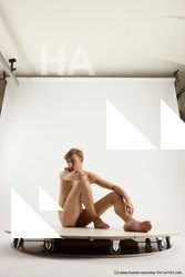 Nude Man White Sitting poses - simple Underweight Medium Brown Sitting poses - ALL Multi angles poses Realistic
