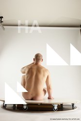 Nude Man White Sitting poses - simple Slim Bald Sitting poses - ALL Multi angles poses Realistic