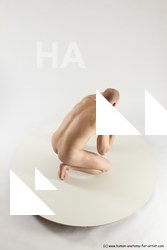 Nude Man White Slim Bald Sitting poses - ALL Sitting poses - on knees Multi angles poses Realistic