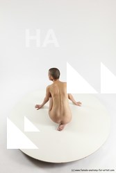 Nude Man White Slim Bald Sitting poses - ALL Sitting poses - on knees Multi angles poses Realistic