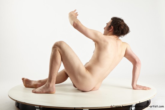 Nude Man White Sitting poses - simple Average Medium Brown Sitting poses - ALL Realistic