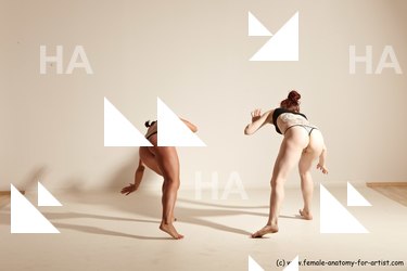 Underwear Martial art White Moving poses Athletic Medium Brown Dynamic poses Academic