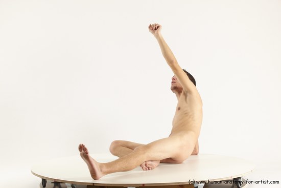 Nude Man White Laying poses - ALL Athletic Short Brown Laying poses - on side Multi angles poses Realistic