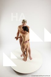 Nude Woman - Man White Standing poses - ALL Slim Long Blond Standing poses - simple Multi angles poses Realistic