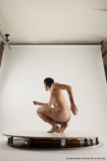 Nude Man White Standing poses - ALL Slim Short Brown Standing poses - knee-bend Multi angles poses Realistic