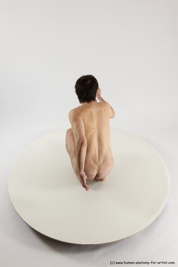 Nude Man White Standing poses - ALL Slim Short Brown Standing poses - knee-bend Multi angles poses Realistic