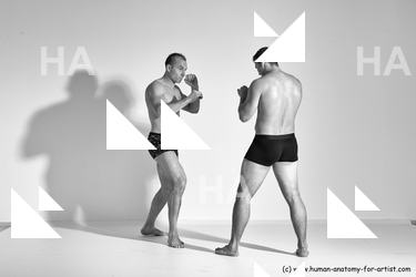 Underwear Martial art Man - Man White Moving poses Athletic Short Brown Dynamic poses Academic