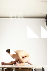 Nude Gymnastic poses Man White Athletic Short Brown Multi angles poses Realistic