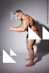 Swimsuit Man White Standing poses - ALL Muscular Short Brown Standing poses - simple Academic