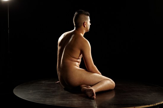 Nude Man Another Sitting poses - simple Average Short Brown Sitting poses - ALL Realistic