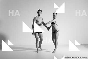 Underwear Woman - Man White Average Short Brown Dancing Dynamic poses Academic