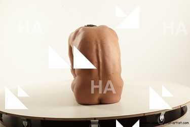 Nude Man White Sitting poses - simple Athletic Short Brown Sitting poses - ALL Realistic