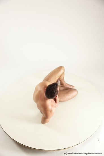 Nude Man White Laying poses - ALL Muscular Short Brown Laying poses - on side Multi angles poses Realistic