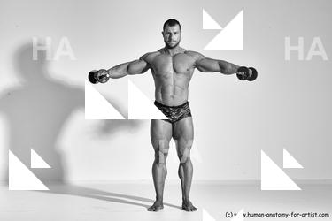 Underwear Gymnastic poses Man White Standing poses - ALL Muscular Short Brown Standing poses - simple Dynamic poses Academic