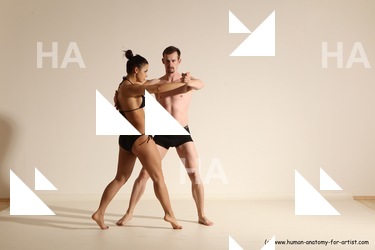 Underwear Woman - Man White Average Short Brown Dancing Dynamic poses Academic