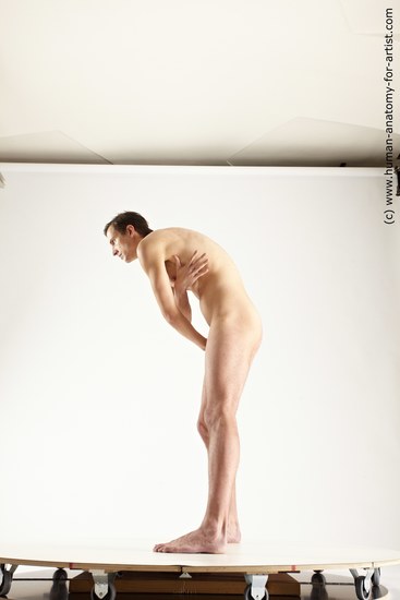 Nude Man White Standing poses - ALL Athletic Short Brown Standing poses - simple Multi angles poses Realistic