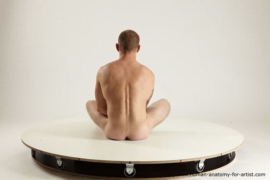 Nude Man White Sitting poses - simple Muscular Bald Sitting poses - ALL Multi angles poses Realistic