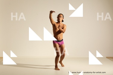 Underwear Martial art Man Asian Sitting poses - simple Slim Long Black Sitting poses - ALL Academic