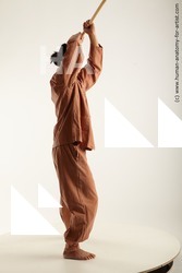 Sportswear Fighting Man Asian Standing poses - ALL Slim Long Black Standing poses - simple Academic