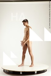 Nude Man White Standing poses - ALL Athletic Short Black Standing poses - simple Multi angles poses Realistic