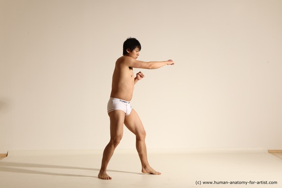 Underwear Martial art Man Asian Moving poses Average Short Black Dynamic poses Academic