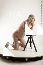 Nude Man White Kneeling poses - ALL Average Long Grey Kneeling poses - on one knee Realistic