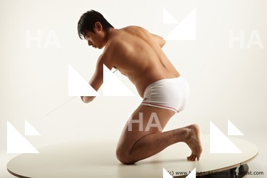 Underwear Man Asian Average Medium Black Academic