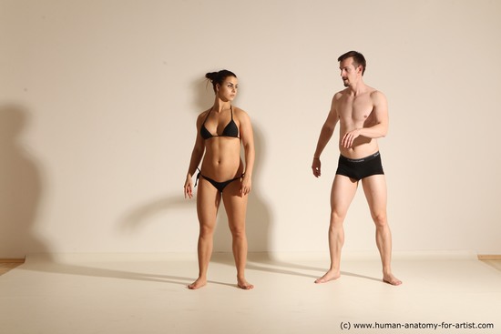 Woman - Man White Average Short Brown Dancing Dynamic poses Academic