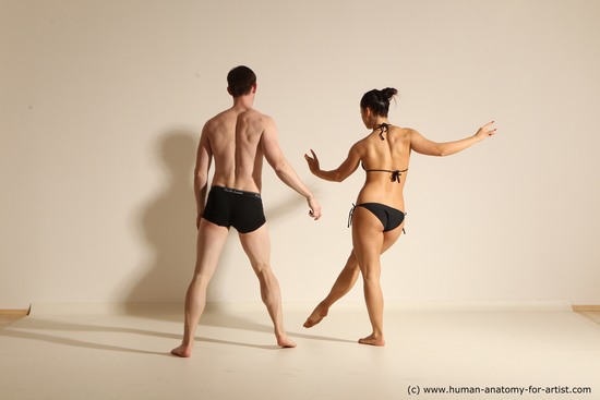 Woman - Man White Average Short Brown Dancing Dynamic poses Academic