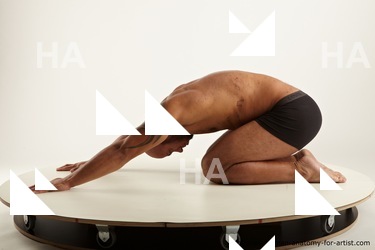 Underwear Man Black Muscular Bald Academic