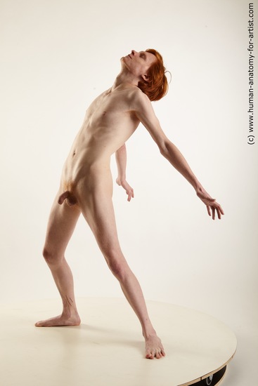 Nude Man White Standing poses - ALL Slim Medium Red Standing poses - simple Realistic