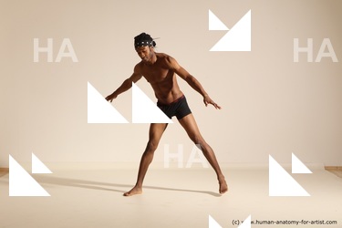 Underwear Man Another Athletic Black Dancing Dreadlocks Dynamic poses Academic