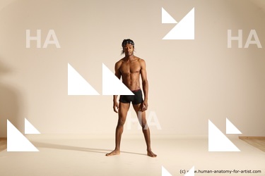 Underwear Man Another Athletic Black Dancing Dreadlocks Dynamic poses Academic