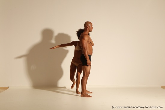 Underwear Woman - Man Another Athletic Black Dancing Dreadlocks Dynamic poses Academic