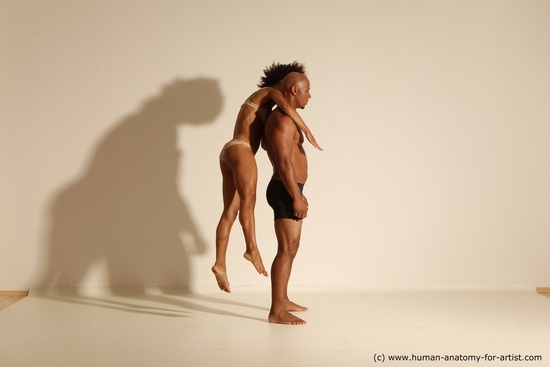 Underwear Woman - Man Another Athletic Black Dancing Dreadlocks Dynamic poses Academic