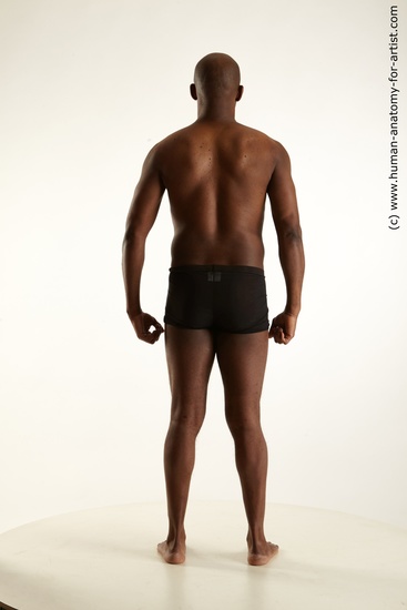 Underwear Man Black Standing poses - ALL Average Bald Standing poses - simple Standard Photoshoot Academic