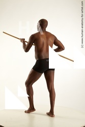 Underwear Fighting with spear Man White Standing poses - ALL Average Short Black Standing poses - simple Standard Photoshoot Academic