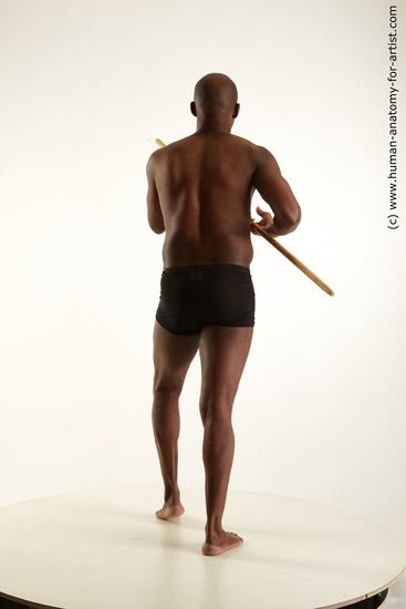 Underwear Fighting with spear Man White Standing poses - ALL Average Short Black Standing poses - simple Standard Photoshoot Academic