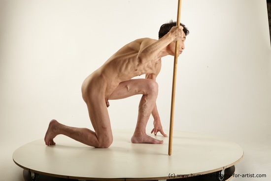 Nude Man Asian Underweight Short Black Standard Photoshoot Realistic