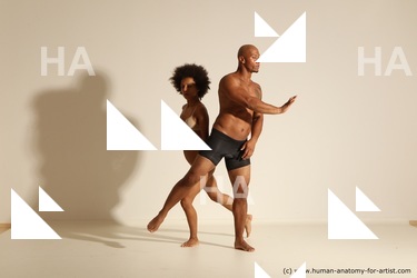 Underwear Man Black Athletic Dancing Dynamic poses Academic